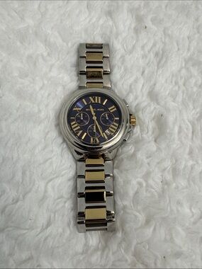 Michael Kors Gold and Navy Two-Tone Chronograph Watch